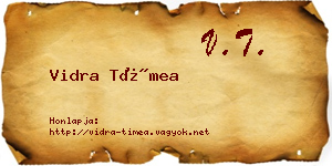 Vidra Tímea névjegykártya